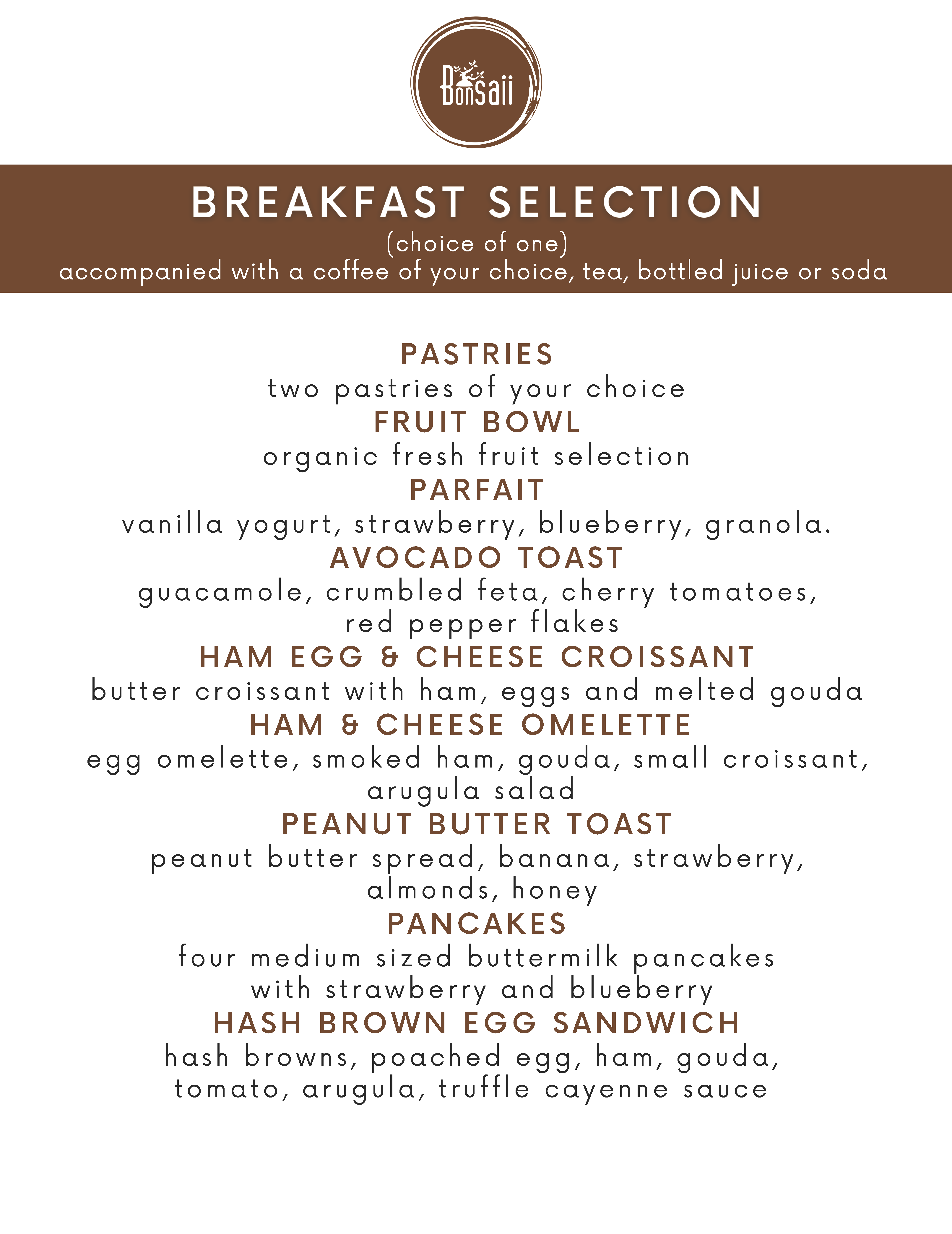 Breakfast Menu